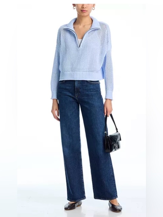 aerie Sweaters - aerie Cropped Light Blue Half-Zip Knit Sweater small Nwt